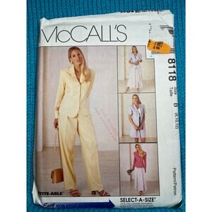 McCalls 8118 Sewing pattern suit blazer jacket pants shorts skirt size 8 10 12
